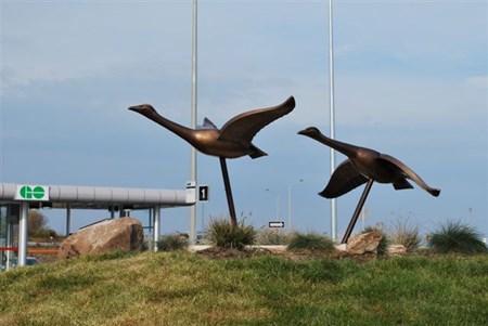 Right on Time Bronze Larger Than Life Size Geese